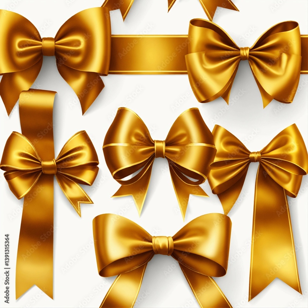 set of golden bows set of golden bows