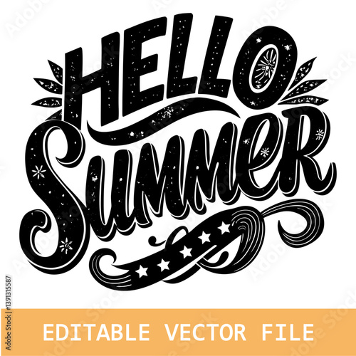 hello summer vector design