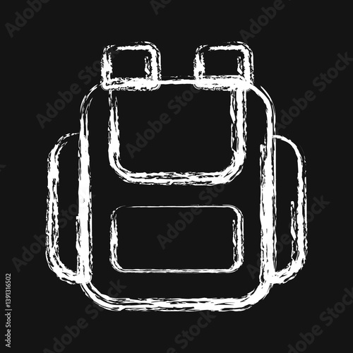 Icon bag. School and education elements. Icons in chalk style. Good for prints, posters, logo, advertisement, infographics, etc.