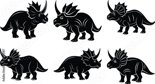 Triceratops Silhouette vector