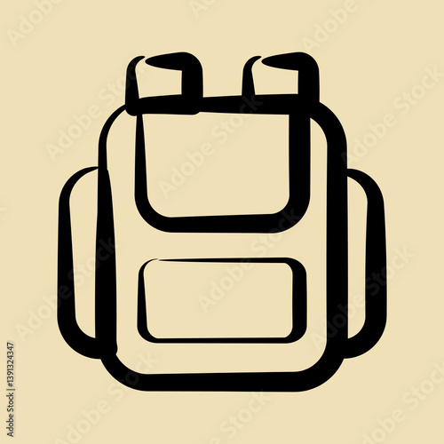 Icon bag. School and education elements. Icons in hand drawn style. Good for prints, posters, logo, advertisement, infographics, etc.