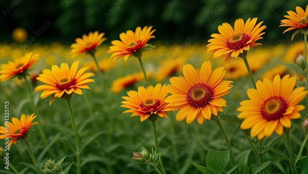 Fototapeta premium Summer flowers with vivid colors.