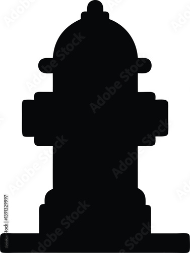 fire hydrant silhouette vector, firefighting equipment clip art