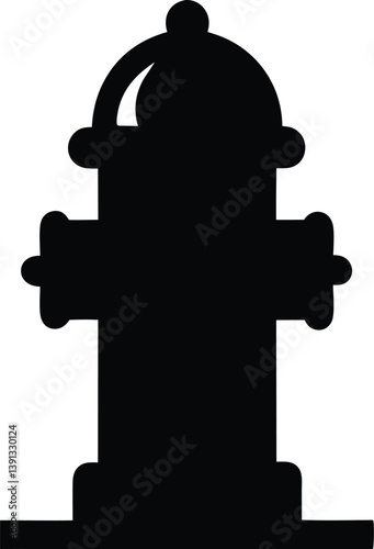 fire hydrant silhouette vector, firefighting equipment clip art