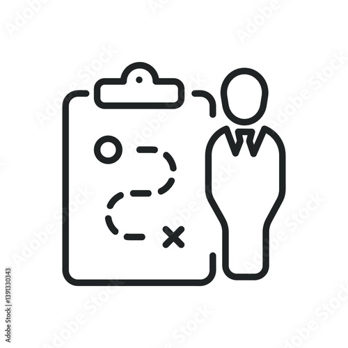 Planning thin line icons. Editable stroke and Perfect pixel on transparent background