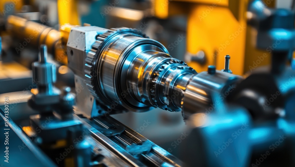 Precision machined mechanical parts in a factory setting