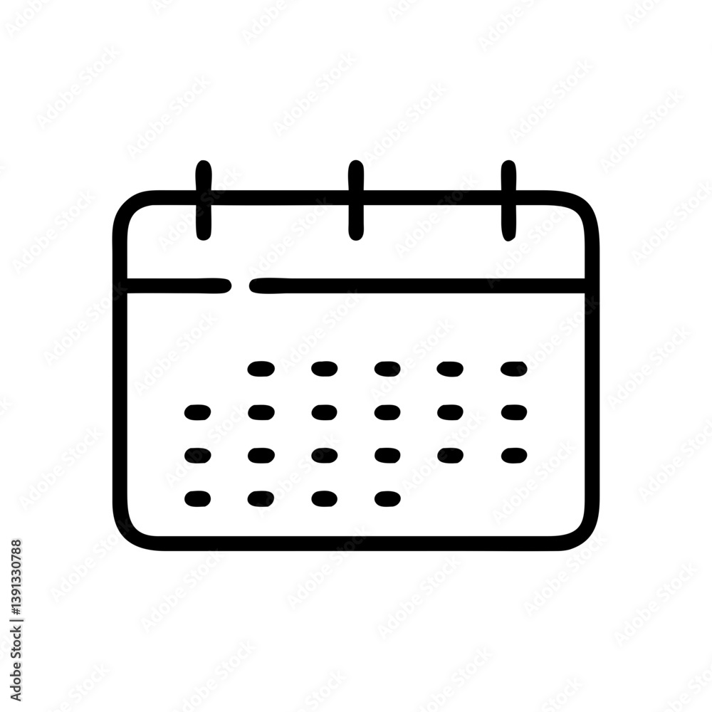 Minimalist calendar icon design in black and white Minimalist calendar icon design in black and white