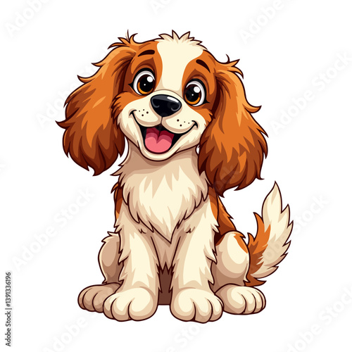a cartoon cocker spaniel dog vector illustration
