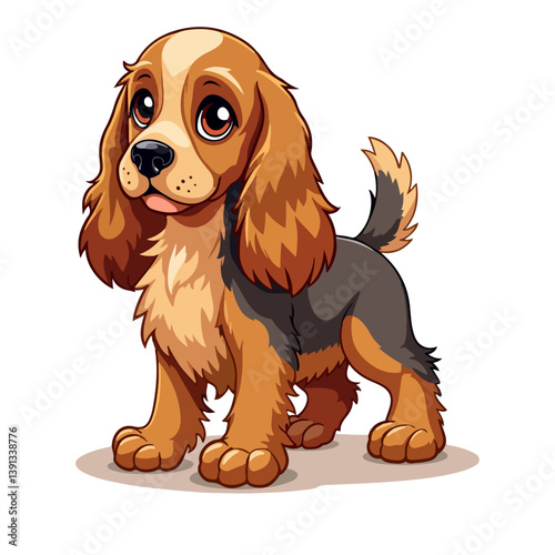 a cartoon cocker spaniel dog vector illustration
