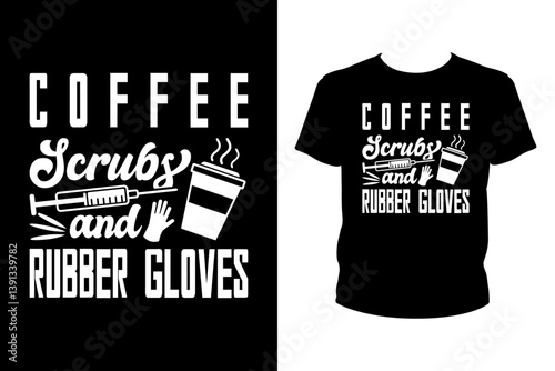 Coffee scrubs and rubber gloves - Art files for Cricut and Silhouette. You can edit them with Adobe Illustrator.