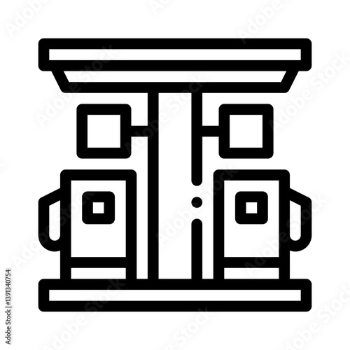 fuel station line icon
