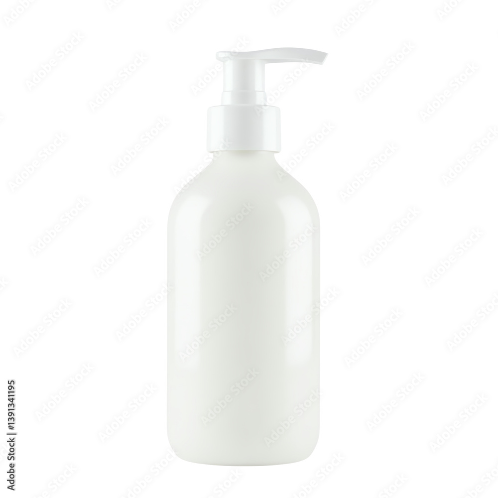 Clear bottle with pump for liquids or lotion. Clear bottle with pump for liquids or lotion.