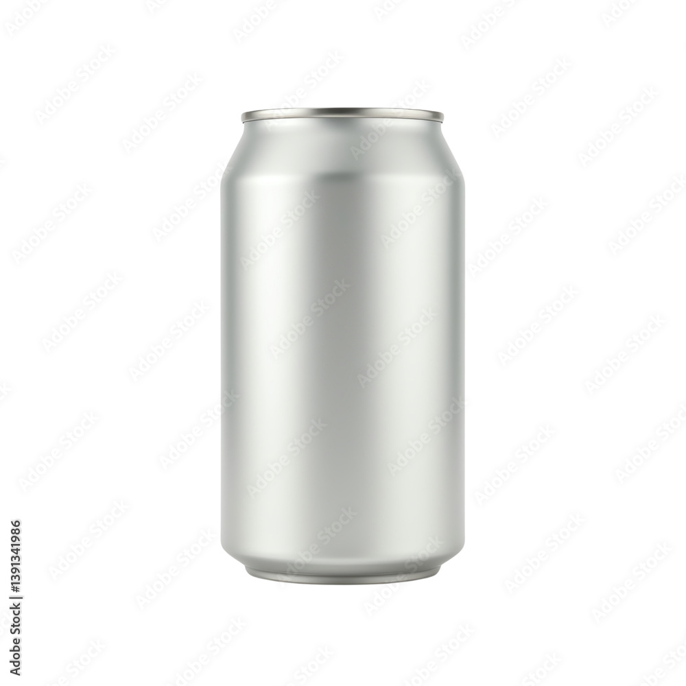 A blank aluminum can ready for branding. A blank aluminum can ready for branding.