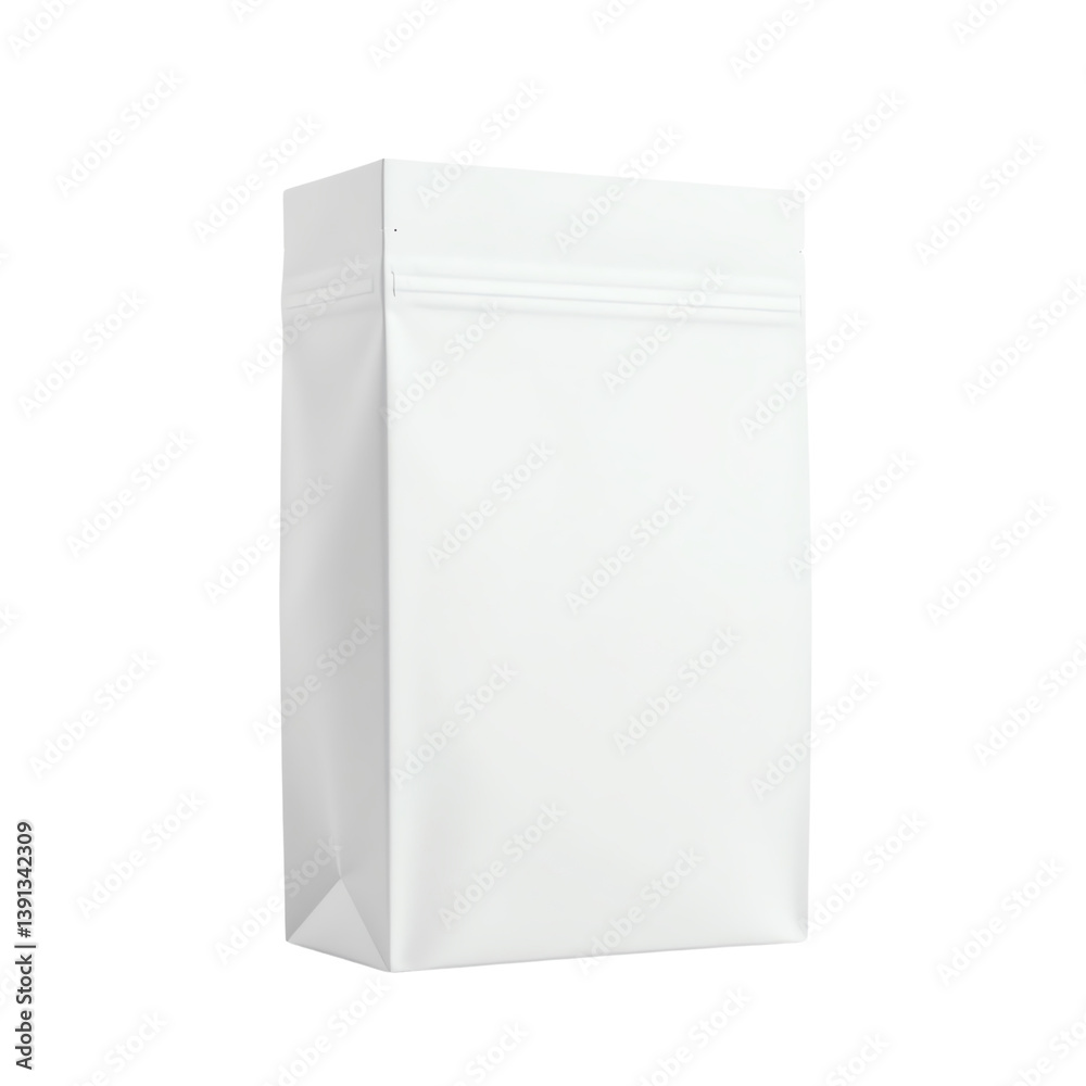 Blank white packaging bag for products. Blank white packaging bag for products.