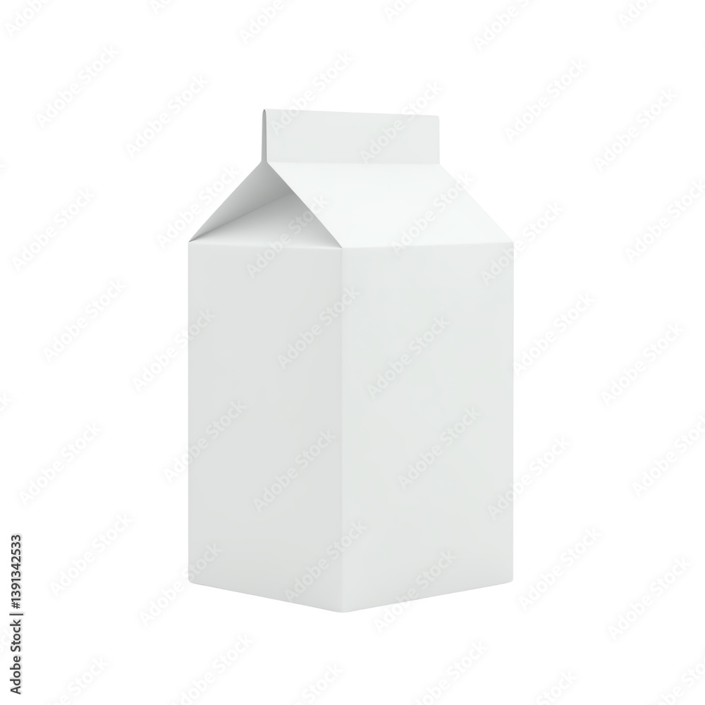Plain white milk carton on a clean background. Plain white milk carton on a clean background.
