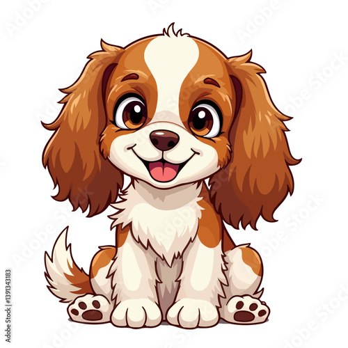 a cartoon cocker spaniel dog vector illustration
