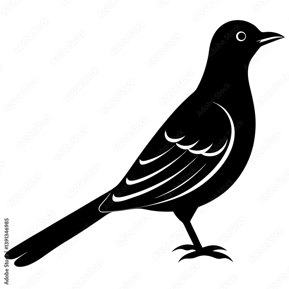 Fototapeta premium Cuckoo silhouette vector isolated on white background