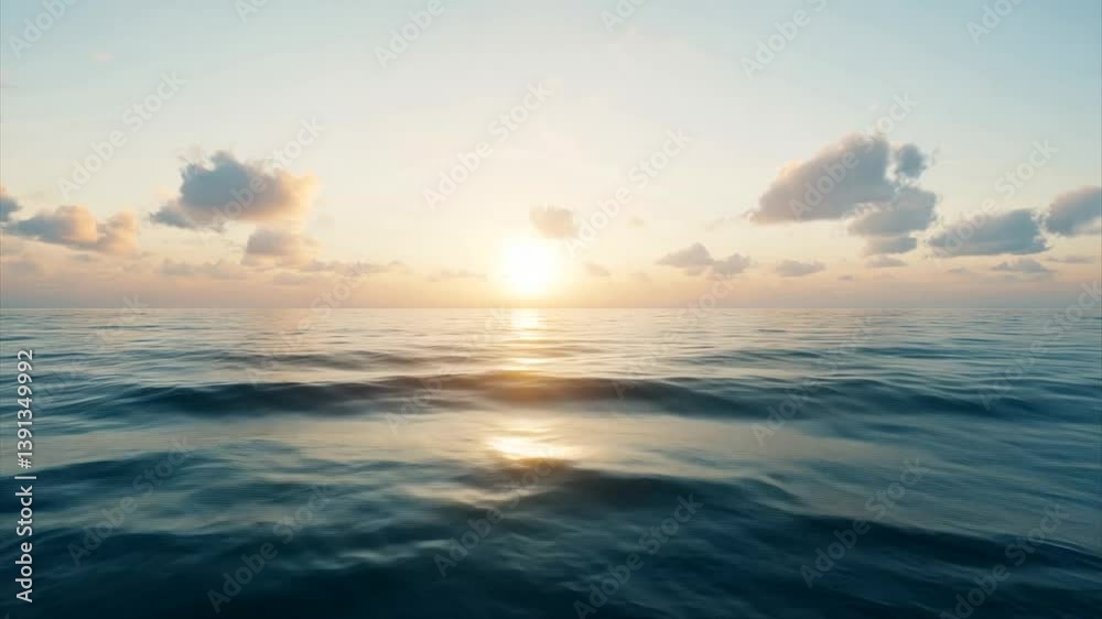 custom made wallpaper toronto digitalSerene ocean sunset with calm waves and soft clouds