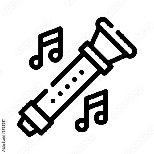 flute line icon