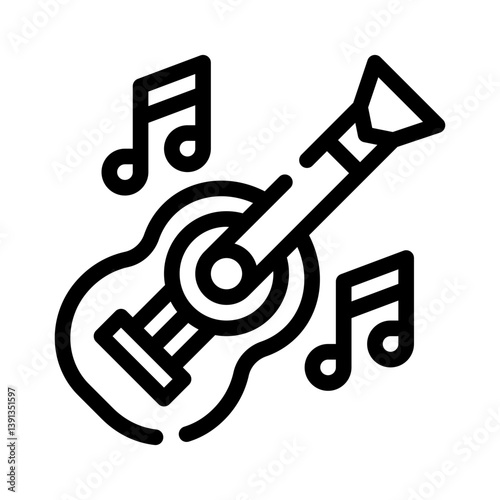 guitar line icon