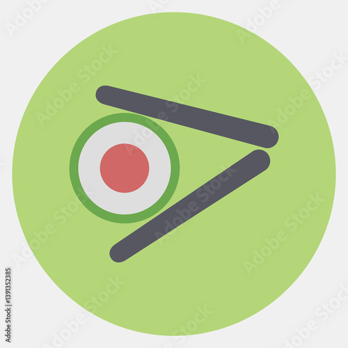 Icon sushi roll. Japan elements. Icons in color mate style. Good for prints, posters, logo, advertisement, infographics, etc.