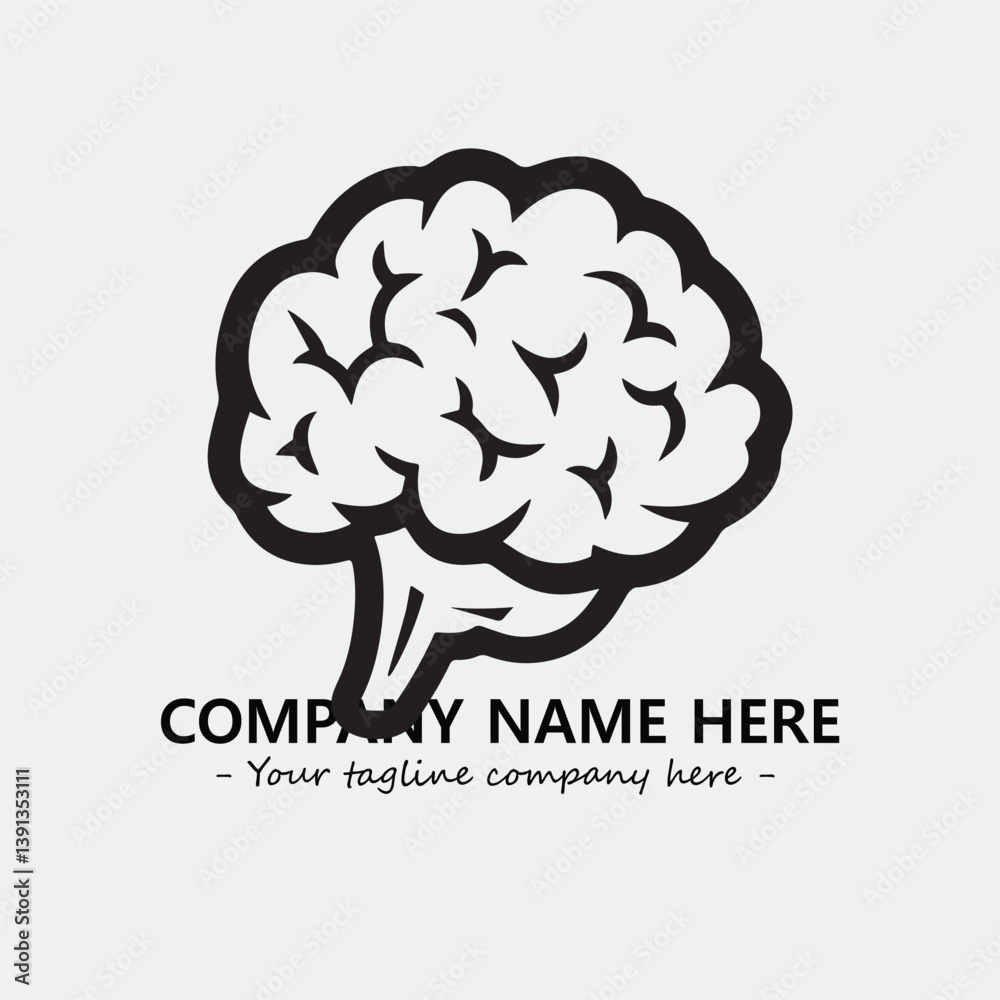 Brain illustration black and white for logo company vector image
Brain illustration black and white for logo company vector image