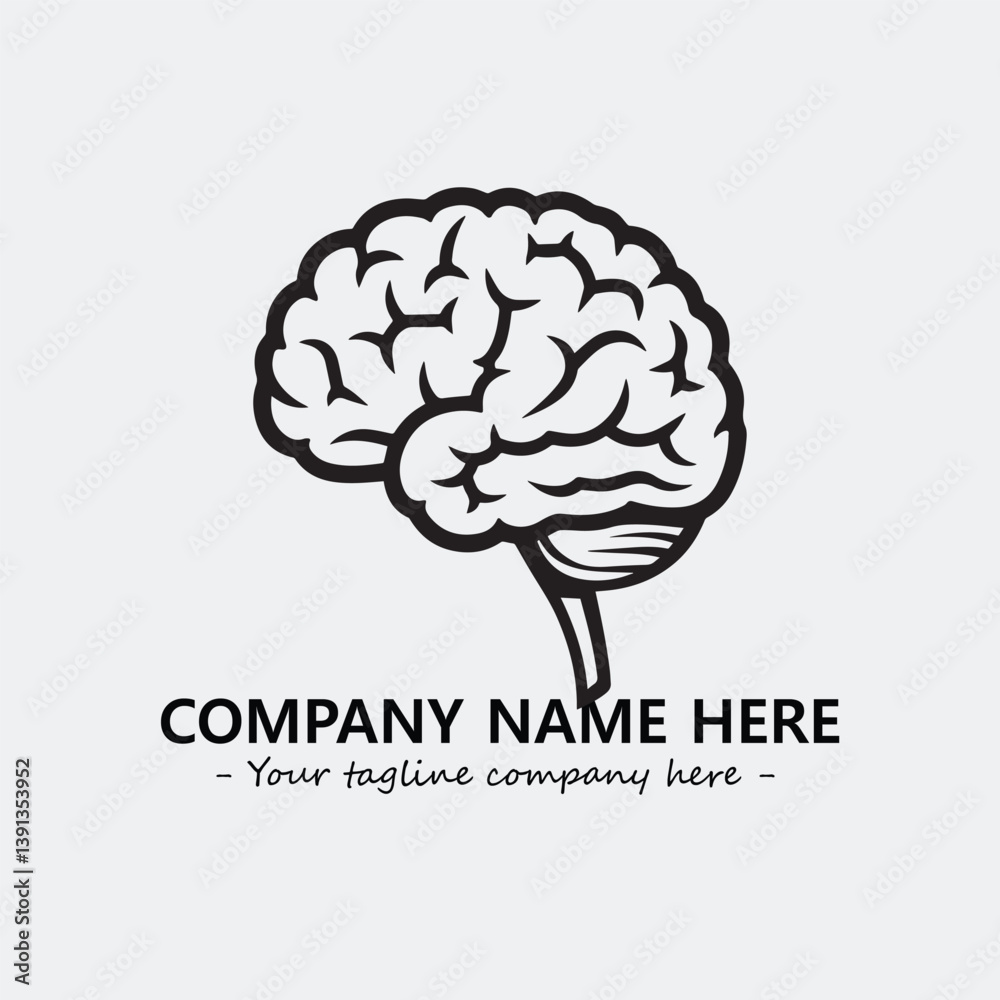 Brain illustration black and white for logo company vector image
Brain illustration black and white for logo company vector image