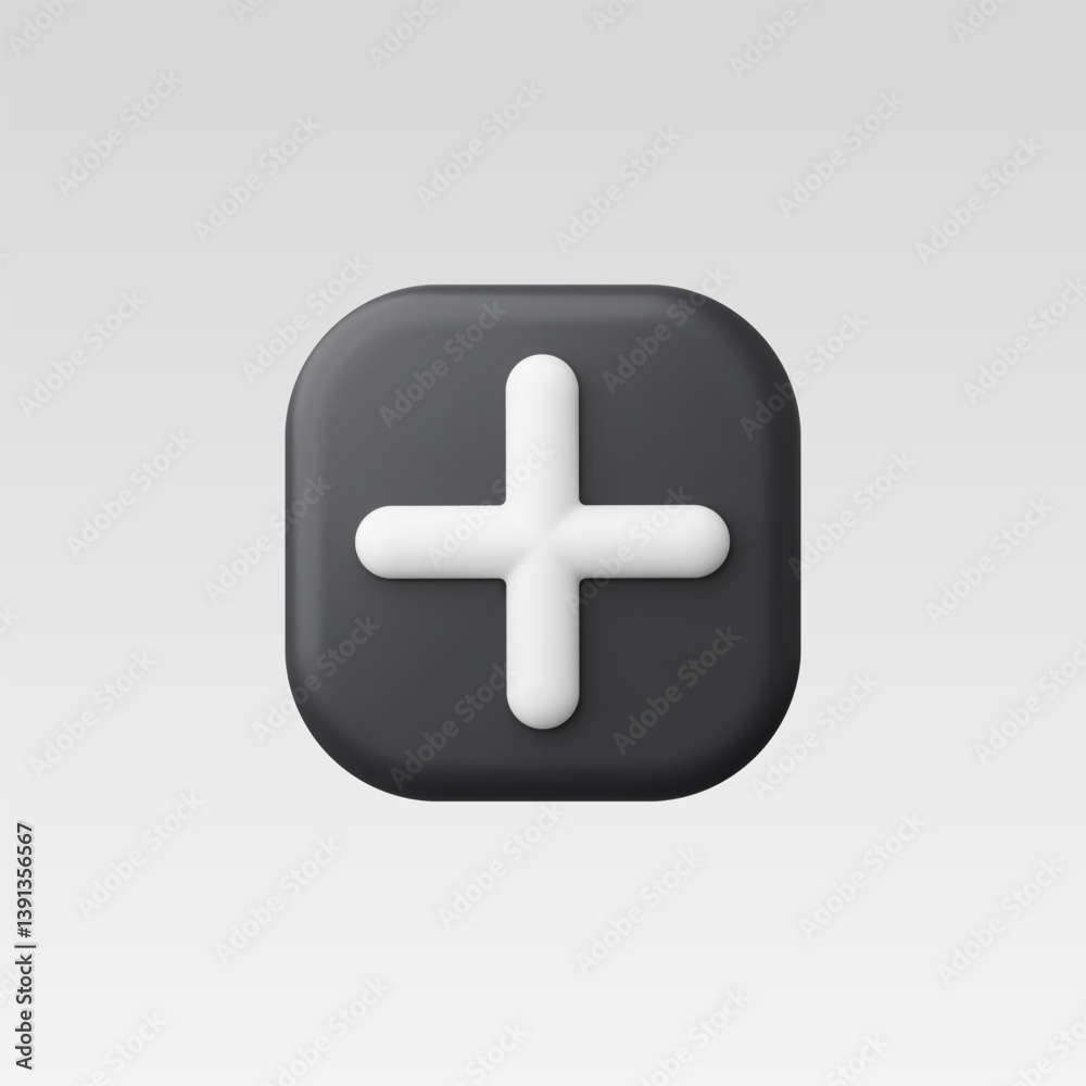3d Realistic Add Button vector illustration 3d Realistic Add Button vector illustration