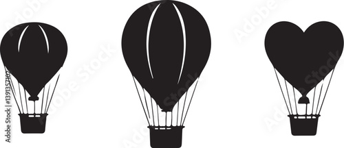 "Romantic Hot Air Balloon Silhouette Bundle"