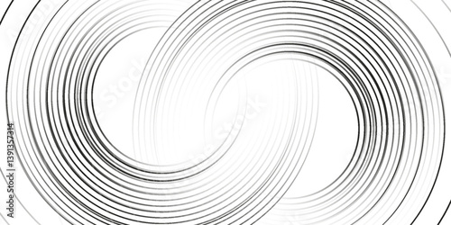 White geometric abstract background overlapping layers on bright space with line effect decoration. Circle style concept modern graphic design element for banner, flyer