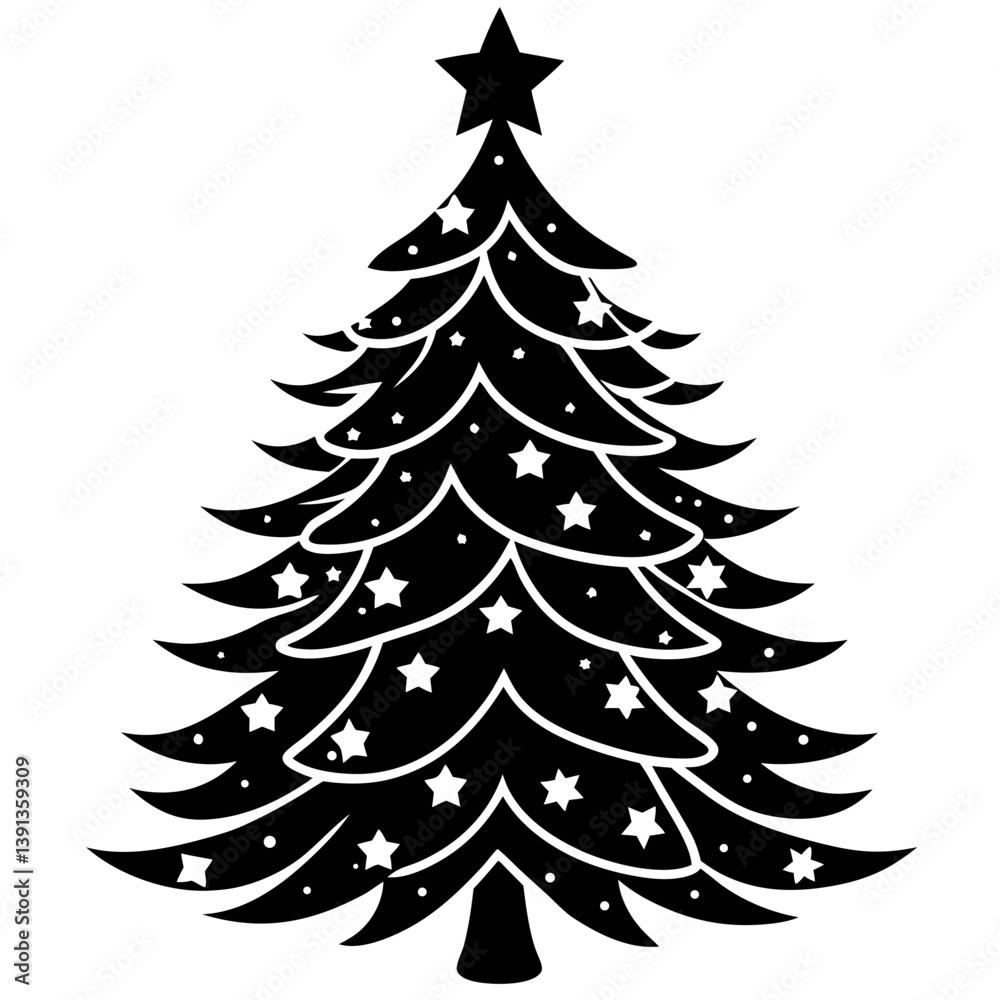 Obraz premium Christmas Tree silhouette vector
