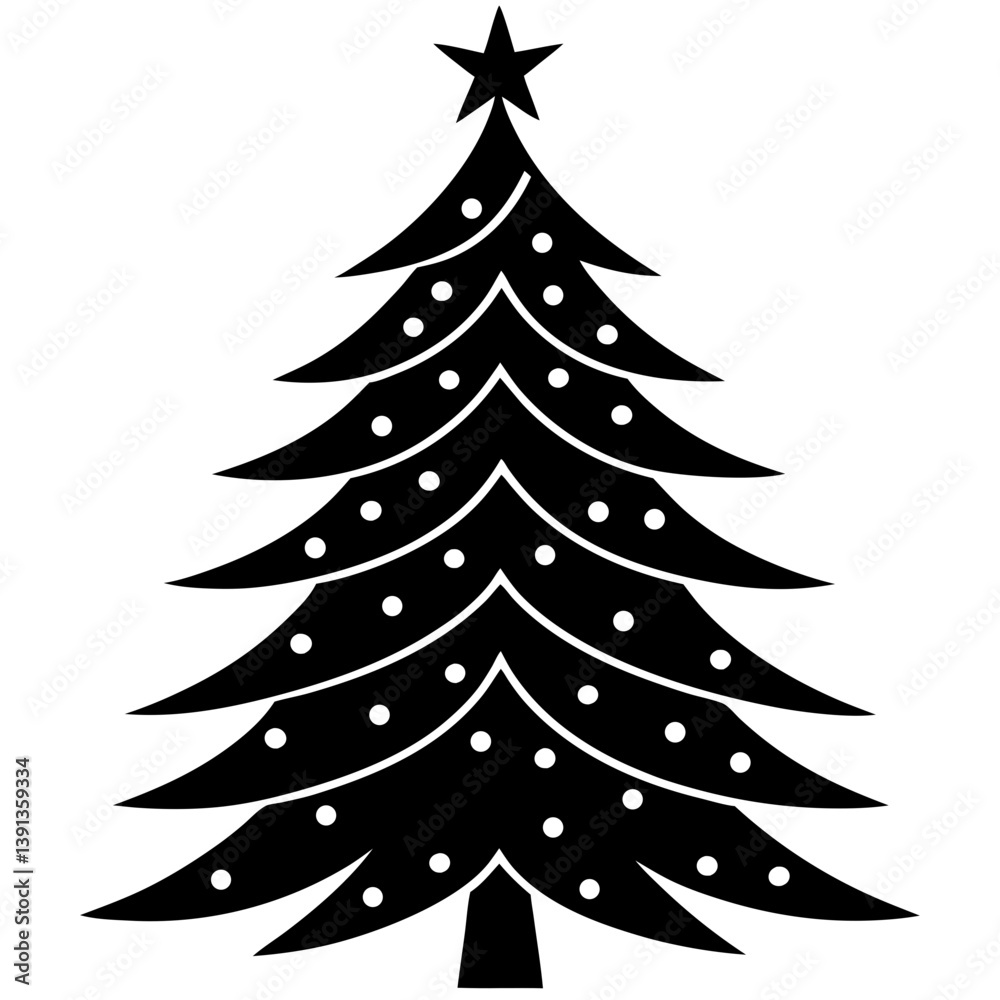 Obraz premium Christmas Tree silhouette vector