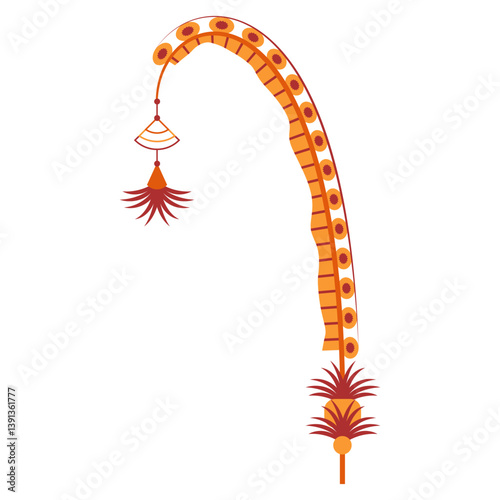 Traditional Balinese Penjor Illustration