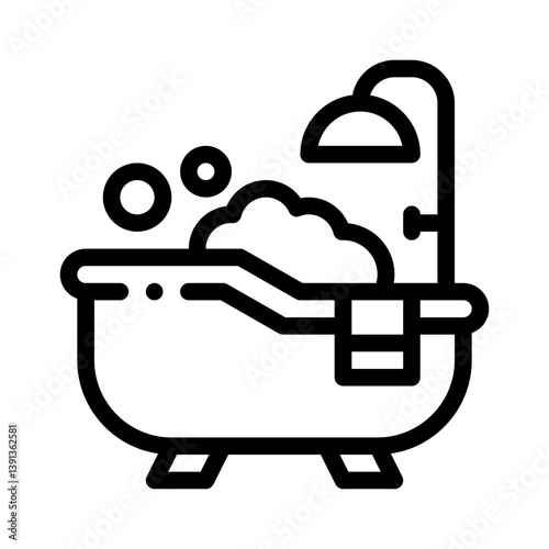 bathtub line icon