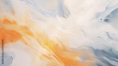 Wallpaper Mural Abstract Fluid Art Composition Featuring Orange Blue And White Hues With Swirling Motion Creating Dynamic Texture Torontodigital.ca