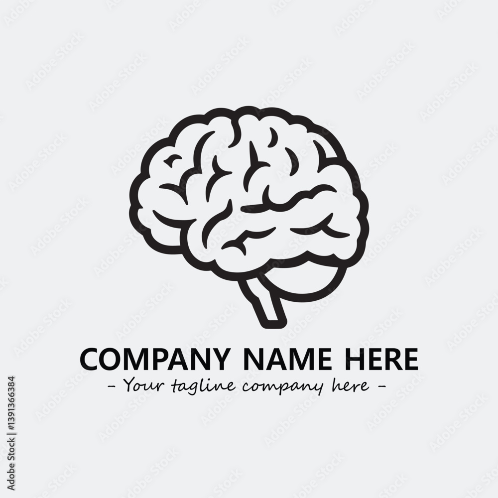 Brain illustration black and white for logo company vector image
Brain illustration black and white for logo company vector image