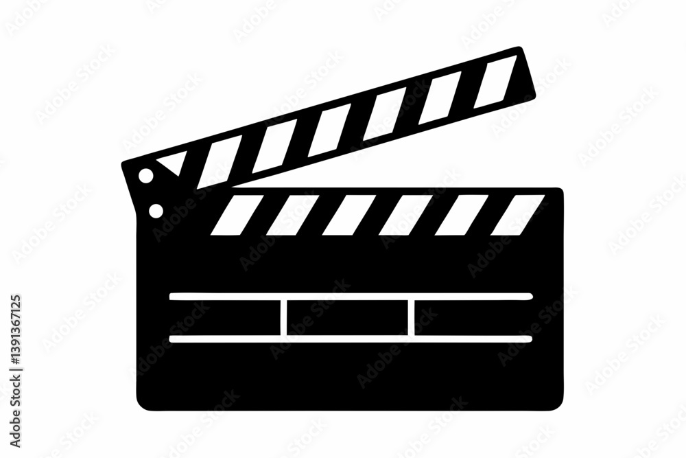 Obraz premium a film clapperboard design silhouette vector illustration