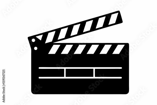 a film clapperboard design silhouette vector illustration

