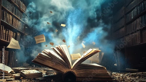 Magical Book Glows in Dusty Library