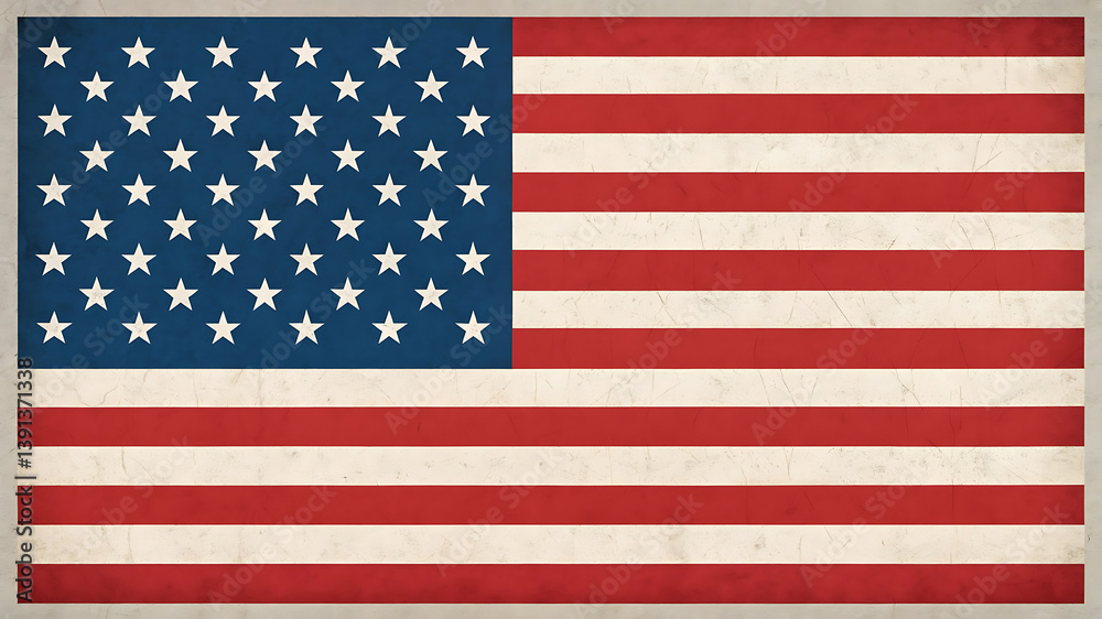 Naklejka premium Symbol of Freedom: The Bold and Iconic American Flag Design