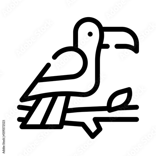 toucan line icon