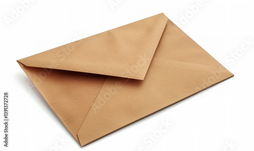 White background with a brown envelope containing a letter for latter, Generative AI.