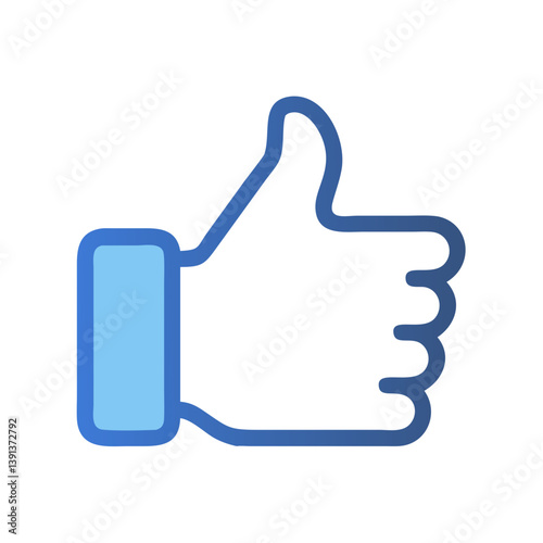 Thumbs Up Representing Like or Approval Icon Design