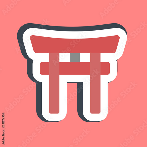 Sticker torii gate. Japan elements. Good for prints, posters, logo, advertisement, infographics, etc.ogo, advertisement, infographics, etc.
