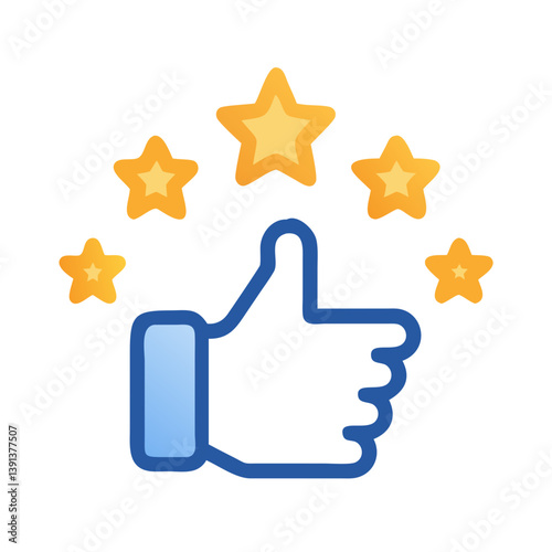 Thumbs Up with Star Rating Icon Design