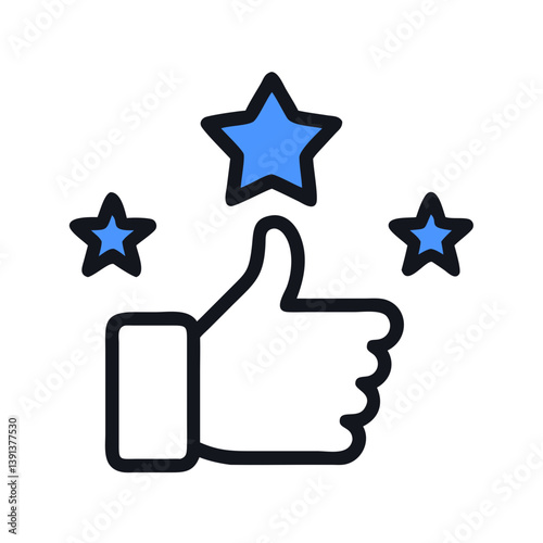 Thumbs Up with Star Rating Icon Design