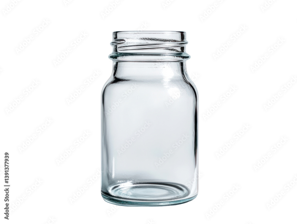 Empty glass jar display home decor cutout background minimalist style natural light simple design Empty glass jar display home decor cutout background minimalist style natural light simple design