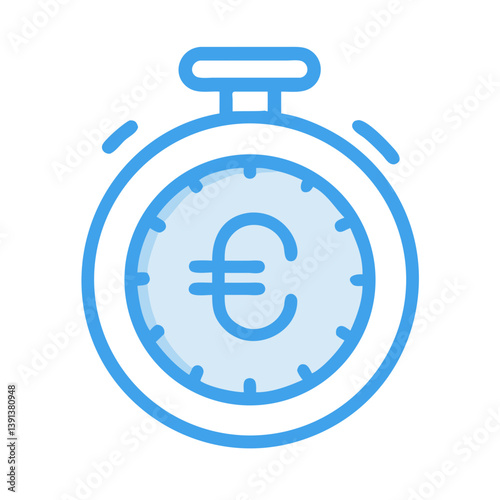 Timer with Euro Icon Design