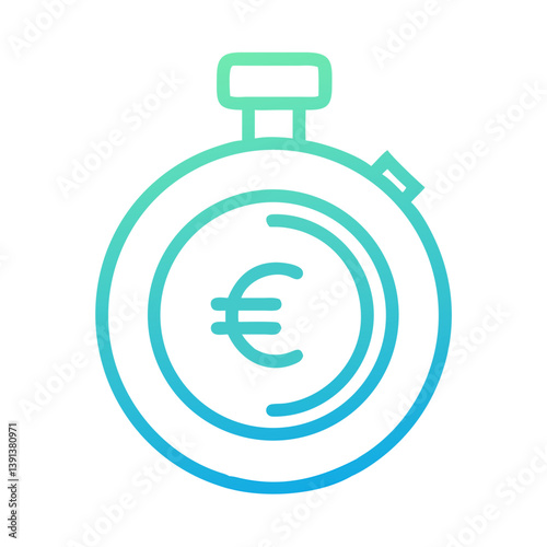 Timer with Euro Icon Design