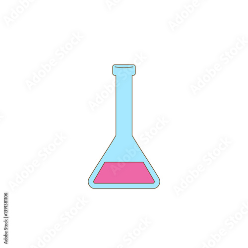 Classroom Object 2 Laboratory Flask with Pink Liquid